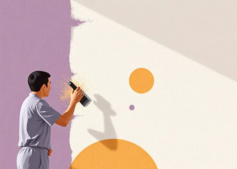 Application d'un enduit décoratif à la lisseuse sur un mur